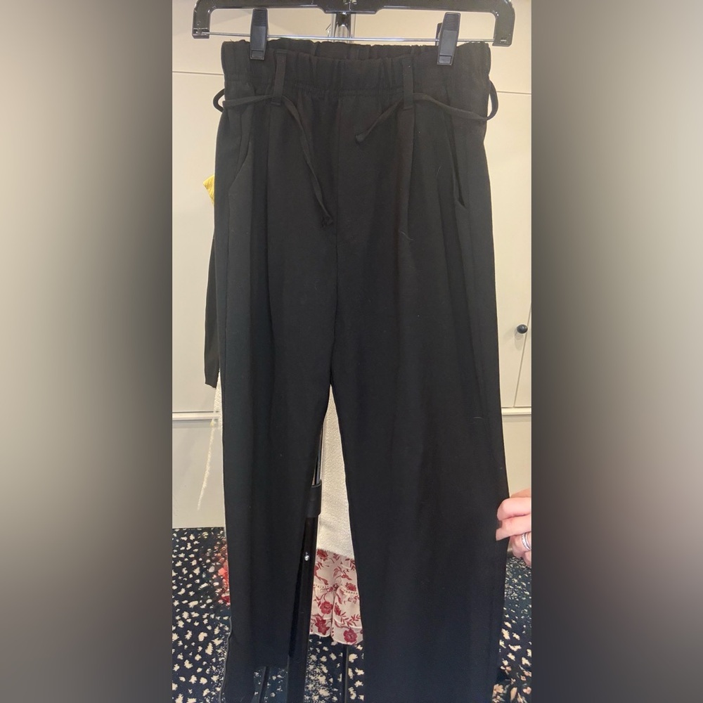 Zara kids Black Elastic Drawstring Tailored Trousers
